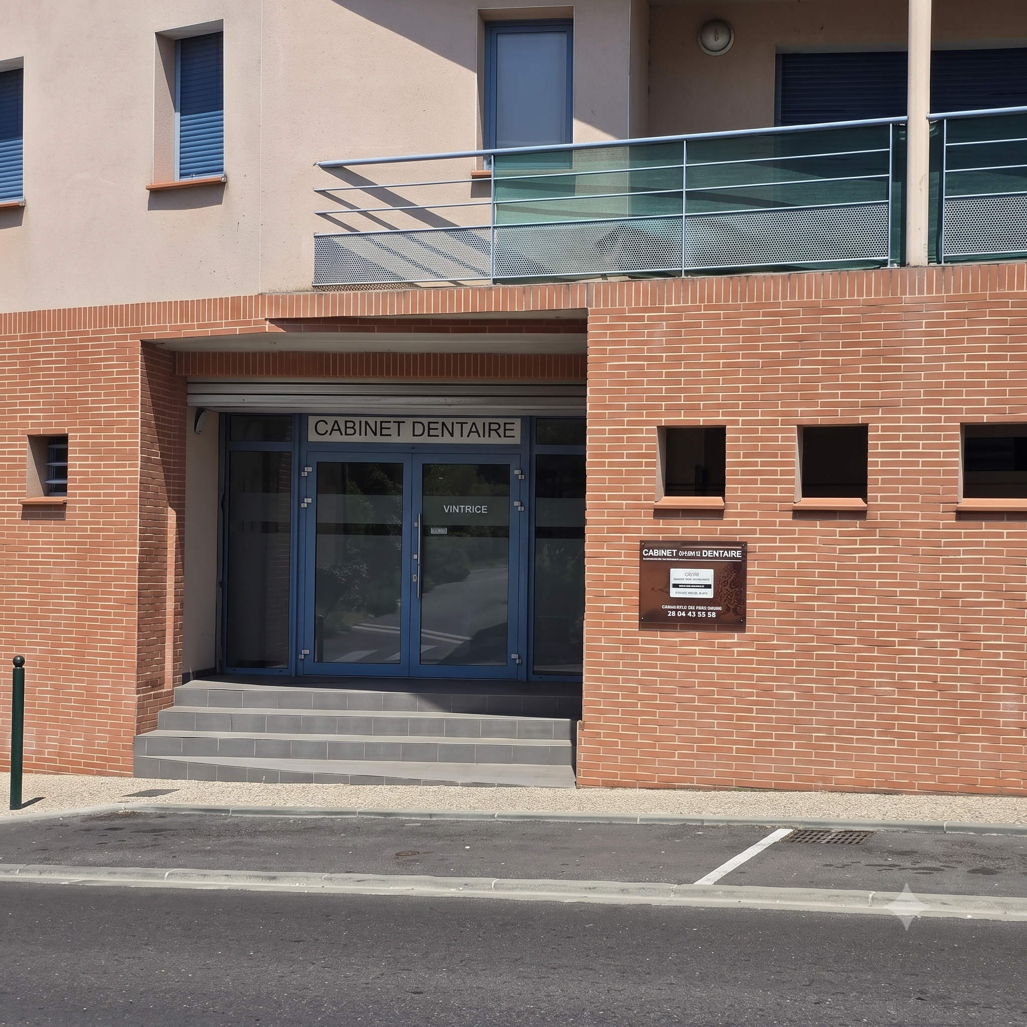 Photo de la façade et de l'accueil du cabinet dentaire Dr. Leclerc-Dorléac
